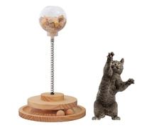 Balle à pour chat avec plume - Jouet interactif pour chat - Distributeur de nourriture lent pour chats/petits chiens - Répond aux besoins des chats et des petits chiens lors de la chasse