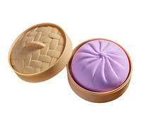 Balle Anti-Stress Dumplings, boulettes géantes, Boule Anti-Stress Dumplings de 3, 9x2, 2 Pouces avec Jouet de soulagement du Panier à Vapeur pour Le Jeu sensoriel et Le Plaisir Fidget, Violet
