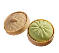 Balle Anti-Stress Dumplings, boulettes géantes, Boule Anti-Stress Dumplings de 3, 9x2, 2 Pouces avec Jouet de soulagement du Panier à Vapeur pour Le Jeu sensoriel et Le Plaisir Fidget, Vert
