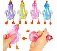 Balle anti-stress en forme de canard à paillettes, balle de sucre douce anti-stress, ultra spongieuse et malléable, reprise lente, relaxante et sensorielle pour soulager l'anxiété