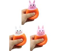 Balle Anti-Stress Lapin De Pâques Jouet Carotte Pop-up pour Autistes Balle De Décompression Sensorielle Fidget pour en-fants Soulagement du Stress Amusant Lapin Faveur De Pâques (3 PCS)