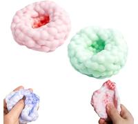 Balle Anti-Stress Moelleuse et croquante, Balle Moelleuse avec Billes, balles sensorielles à Texture glacée, balles Souples et malléables, balles à Rebond Lent pour soulager l'anxiété (2PCS-C)
