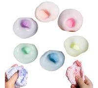 Balle Anti-Stress Moelleuse et croquante, Balle Moelleuse avec Billes, balles sensorielles à Texture glacée, balles Souples et malléables, balles à Rebond Lent pour soulager l'anxiété (6PCS-B)