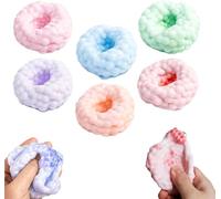 Balle Anti-Stress Moelleuse et croquante, Balle Moelleuse avec Billes, balles sensorielles à Texture glacée, balles Souples et malléables, balles à Rebond Lent pour soulager l'anxiété (6PCS-A)