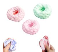 Balle Anti-Stress Moelleuse et croquante, Balle Moelleuse avec Billes, balles sensorielles à Texture glacée, balles Souples et malléables, balles à Rebond Lent pour soulager l'anxiété (3PCS-A)