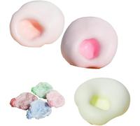 Balle Anti-Stress Moelleuse et croquante, Balle Moelleuse avec Billes, balles sensorielles à Texture glacée, balles Souples et malléables, balles à Rebond Lent pour soulager l'anxiété (3PCS-D)