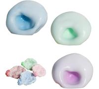 Balle Anti-Stress Moelleuse et croquante, Balle Moelleuse avec Billes, balles sensorielles à Texture glacée, balles Souples et malléables, balles à Rebond Lent pour soulager l'anxiété (3PCS-C)