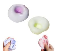 Balle Anti-Stress Moelleuse et croquante, Balle Moelleuse avec Billes, balles sensorielles à Texture glacée, balles Souples et malléables, balles à Rebond Lent pour soulager l'anxiété (2PCS-E)