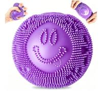 Balle Anti Stress Squishy Avec Smiley Et Fleur, Balle Sensorielle Jouet Anti Stress à Texture Hérissée,Soft Sensory Squeeze Toys Fidget Toys Antistress Balle Pour Enfants Adultes Autisme Tdah (Violet)