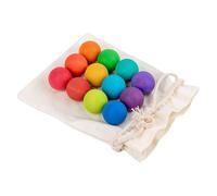 Balle Arc-en-en Bois,12 Pièces Billes pour Activités de Comptage | Jeu Éducatif de Tri et Comptage Couleurs pour Bébé Prise en Main Jeunes Garçons