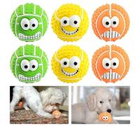 Balle Chien Couineuse: 6 Pièces Balles pour Chiens, Balle Chien Indestructible, Jouet Chien Balle, Balle Chien Haute élastique pour Le Jeu, L'entraînement, La Mastication Et La Dentition
