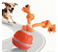 Balle Chien Interactif, Jouets pour Chiens Interactive Intelligent Rechargeable, Jouet Chien Occupation avec Corde à Mâcher, Balle Chien Qui Bouge Toute Seule pour Chiot/Chiens de Petite (Orange)