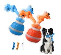 Balle Chien Interactif, Jouets pour Chiens Interactive Intelligent Rechargeable, Jouet Chien Occupation avec Corde à Mâcher, Balle Chiot Qui Bouge Toute Seule pour Chiot/Chiens de Petite, Bleu+Orange