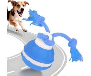 Balle Chien Interactif, Jouets Pour Chiens Interactive Intelligent Rechargeable, Jouet Chien Occupation Avec Corde à Mâcher, Balle Chiot Qui Bouge Toute Seule Pour Petits Et Moyens Chiens (Bleu)