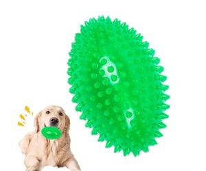 Balle couineuse pour chien - Design de balle à picots pratiquement indestructible, fabriqué à partir de caoutchouc naturel pour soulager la dentition, son fort attire le jeu | Fournitures interactives