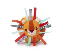 Lilliputiens - Balle lion Jack - Balle d’activités en tissu pour bébés et tout-petits - Stimulation sensorielle avec sons et textures - Jouet d’éveil et de motricité - Lavable en machine - Dès 6 mois