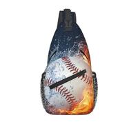 Balle De Baseball De Collision Entre Flamme Et Eau Homme Femme Sacoche Bandouliere Pratique Sac À Bandoulière Bandoulière Réglable Sacs D'Epaule pour Voyage Cyclisme Business Usage Quotidien