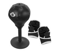 Balle de Boxe de Table Noire Ventouse, Outil D'entraînement Réflexe | Pu et Plastique Mousse, Usage Bureau et Workout, Ensemble Réglable