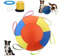 Balle de Conduite avec Couvercle de poignée et Pompe, Balle de Conduite Gonflable Extra-Large pour Chiens, balles de Jeu interactives pour l'entraînement des Animaux de compagni Multi-Color M (45 cm)