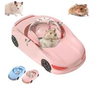 Balle de course amusante et transparente pour hamster, roue de fitness silencieuse pour petits animaux de compagnie, roue d'exercice silencieuse, pour hamsters, furets et animaux (rose)