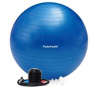 Balle de fitness Tunturi Anti Burst avec pompe - Balle de yoga 75 cm - Balle Pilates - Balle de grossesse - Poids utilisateur 220 kg - Application d'entraînement incluse - Bleu
