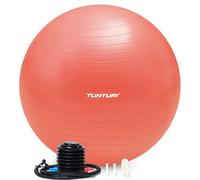Balle de fitness Tunturi Anti Burst avec pompe - Balle de yoga 75 cm - Balle Pilates - Balle de grossesse - Poids utilisateur 220 kg - Application d'entraînement incluse - Or rose
