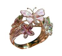 BALLE DE FLOWN BATTERFLY - Bijoux de doigt floral vintage, conception réglable élégante | Ring Butterfly pour femmes, bijoux le festival fête Wedding Élégant Cadeau mode Accessoire Piece