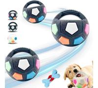 Balle de football pour chien avec poignée, jouet interactif pour chiens, Kettlebell avec couineur et balles de tennis - Jouet flottant en caoutchouc durable pour aller chercher l'eau en plein air