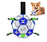Balle de football pour chien - Jouet interactif pour chien | Jouet durable pour chien | Solution de divertissement pour jardin, guerre à tirer en cuir synthétique, balle de jeu d'extérieur pour chien