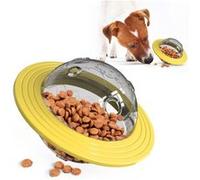 Balle de friandises UFO pour animal domestique, jouet interactif, puzzle, balle à mâcher durable, distributeur de nourriture lente - jaune Jaune G