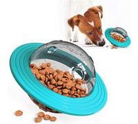Balle de friandises UFO pour animal domestique, jouet interactif, puzzle, balle à mâcher durable, distributeur de nourriture lente - Lac Bleu Bleu