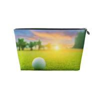 Balle de Golf Verte imprimée au Coucher du Soleil, Trousse de Toilette Trousse de Maquillage Sac à cosmétiques Trousse de Toilette de Voyage Portable