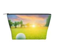 Balle de Golf Verte imprimée au Coucher du Soleil, Trousse de Toilette Trousse de Maquillage Sac à cosmétiques Trousse de Toilette de Voyage Portable