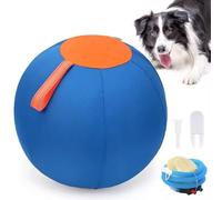 Balle de harding pour chiens - Balle de tennis géante pour chiens - Grande balle de troupeau pour Border Collies - Balle interactive pour chien avec pompe à main - Bleu