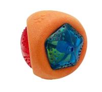 Balle de jeu en caoutchouc pour chiens avec mastication texturée, orange 1e | Action sonore lumineuse, 7,6 cm, activité roulante d'intérieur amusante