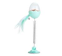 Balle de jouet interactive pour chat, balle de jeu pour chat distributrice de nourriture avec plume, lumière et à ventouse, jouet d'alimentation lente et d'activité de chasse, encourage l'exe