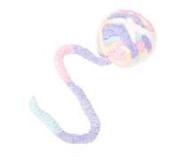 Balle de jouet pour chat - Jouet de balle en peluche, interactif pour chat, jouets à cordes pour chats, jeux interactifs doux et colorés pour animaux de compagnie avec cloche à l'intérieur, joue