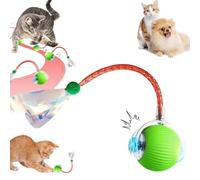 Balle de Jouets interactifs pour Chats d'intérieur,La Troisième Génération de Balle pour Chat Agile et Mobile avec Une Queue en Maille élastique,Balle Roulante Automatique pour Chats Et Chiens (02)
