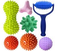 Balle de Massage,Rouleau de Massage,Rouleau Massage Pied, Reflexologie Balle pour Fasciite Plantaire, Colonne Cervicale, Dos, Fesses, Épaule, Bras,Lot de 7