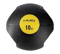 Balle De Médecine - Hms - Nku10 - 10 Kg - Noir - Poignée Antidérapante Multicolore