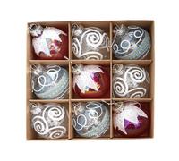 Balle de Noël - Baubles de Noël de 3,15 pouces pour la célébration d'hiver, design étanche à l'épreuve avec crochets suspendus, balles décoratives pour le salon, arbre, arrière-cour, jardin, boîte cad
