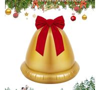 Balle de Noël Gonflable - 22x12,2 Pouces décoration de Vacances en Plein air pour Affichage de Jardin, Ballon de Globe doré avec matériau, Ornement Festif pour la pelouse, la fenêtre, la Porte