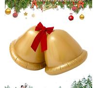 Balle de Noël Gonflable - Ballons de Globe 22x12.2 Pouces pour Chantier de Vacances, pelouse d'hiver avec Arc Festif, Ballon de Noël pour Porte, Piscine, fenêtre, PVC en Or, Configuration