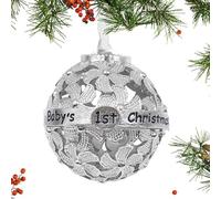 Balle de Noël - Ornement de 4 Pouces | Décoration de Vacances en métal - Design Poli Creux Creux pour la Suspension d'arbre ajoutant Une élégance Festive et Un Charme en Toute sécurité pour Le