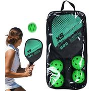 Balle de - Pagaie et balles - 4 balles de tournoi en plein air, 2 raquettes - Poignées Comfort Grip - Raquette adaptée aux débutants, sac de rangement, ensemble d'engrenages légers et