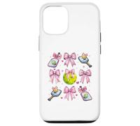 Balle de Pickleball pour Fille avec nœud Rose Coque pour iPhone 12/12 Pro