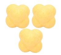 Balle de réaction à rebond hexagonale TPR, 3 pièces, exercice réflexe de Coordination, sport, Fitness, entraînement (Jaune)