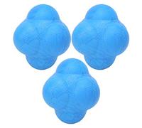 Balle de réaction Set 3pcs TPR Hex Bounce Boules d'entraînement pour l'agilité Réflex Exercice Sports Fitness Boîtier Basketball Basketball Durable Portable 2,8x2.2x2.2in (Bleu)
