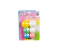 Balle de tennis de table Tibhar Fun (x6) Blanc 40/55 mm