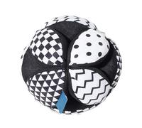 Balle d'embrayage sensorielle - Jouet interactif doux pour bébé - Noir et blanc - Activité de coordination du développement - Ennemi en peluche avec motifs contrastés pour l'engagement visuel des